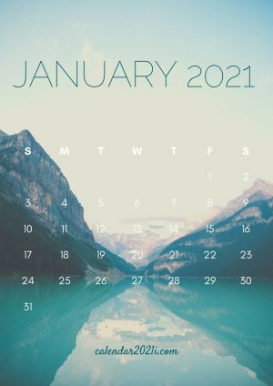 HD January 2021 Calendar Wallpaper