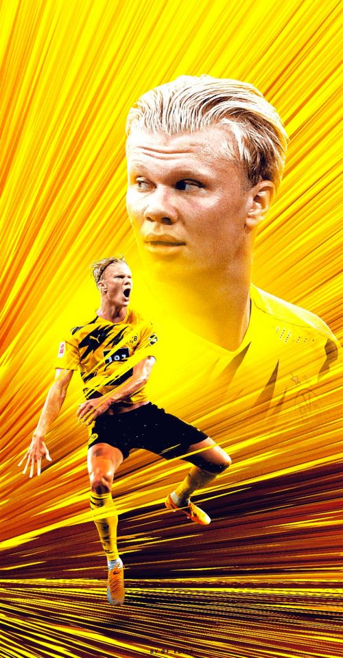 HD Haaland Dortmund Wallpaper