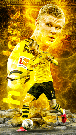 HD Haaland Dortmund Wallpaper