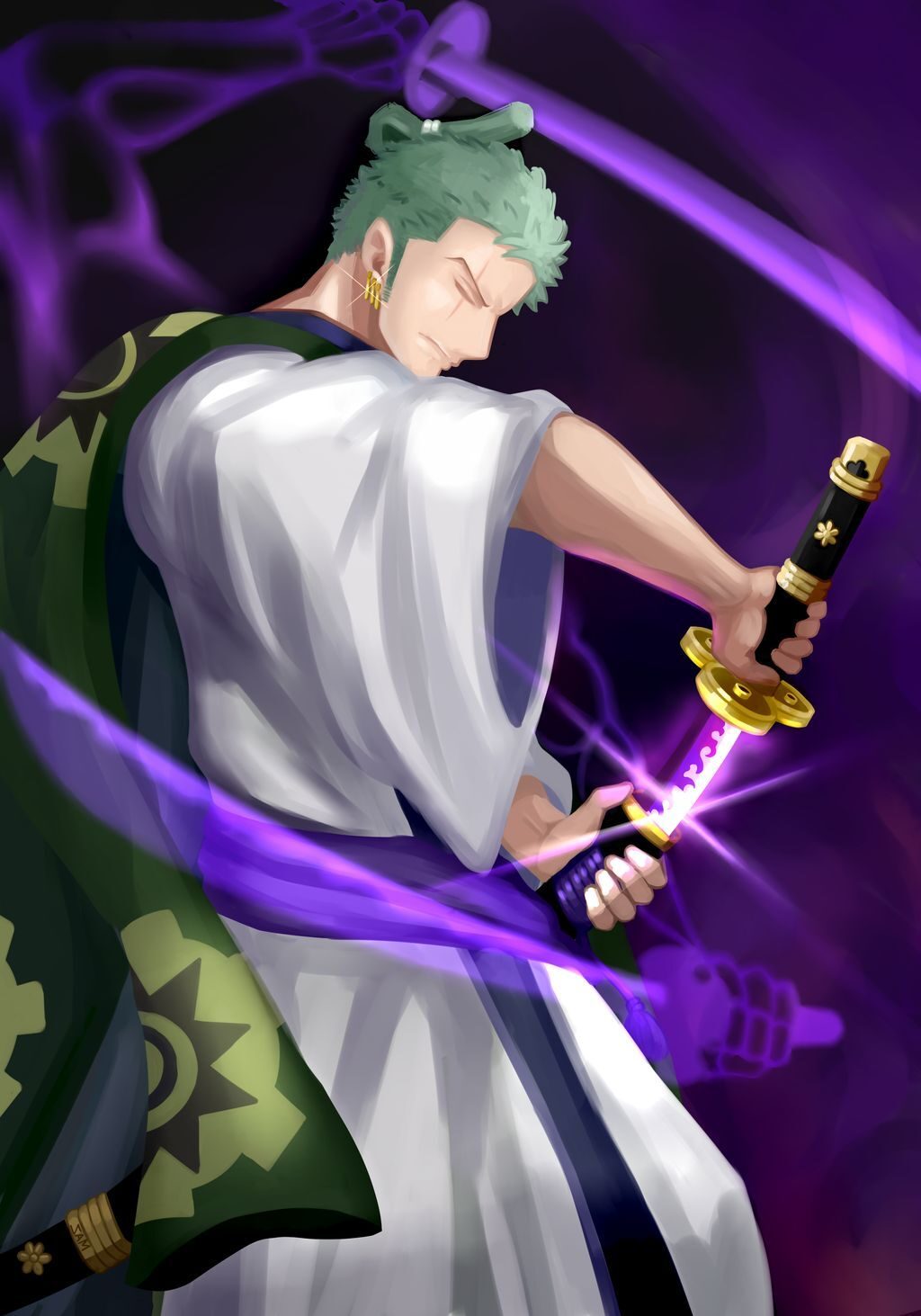 Zoro-Enma, enma, one piece, pirate, pirate hunter, pirates, roronoa,  roronoa zoro, HD phone wallpaper