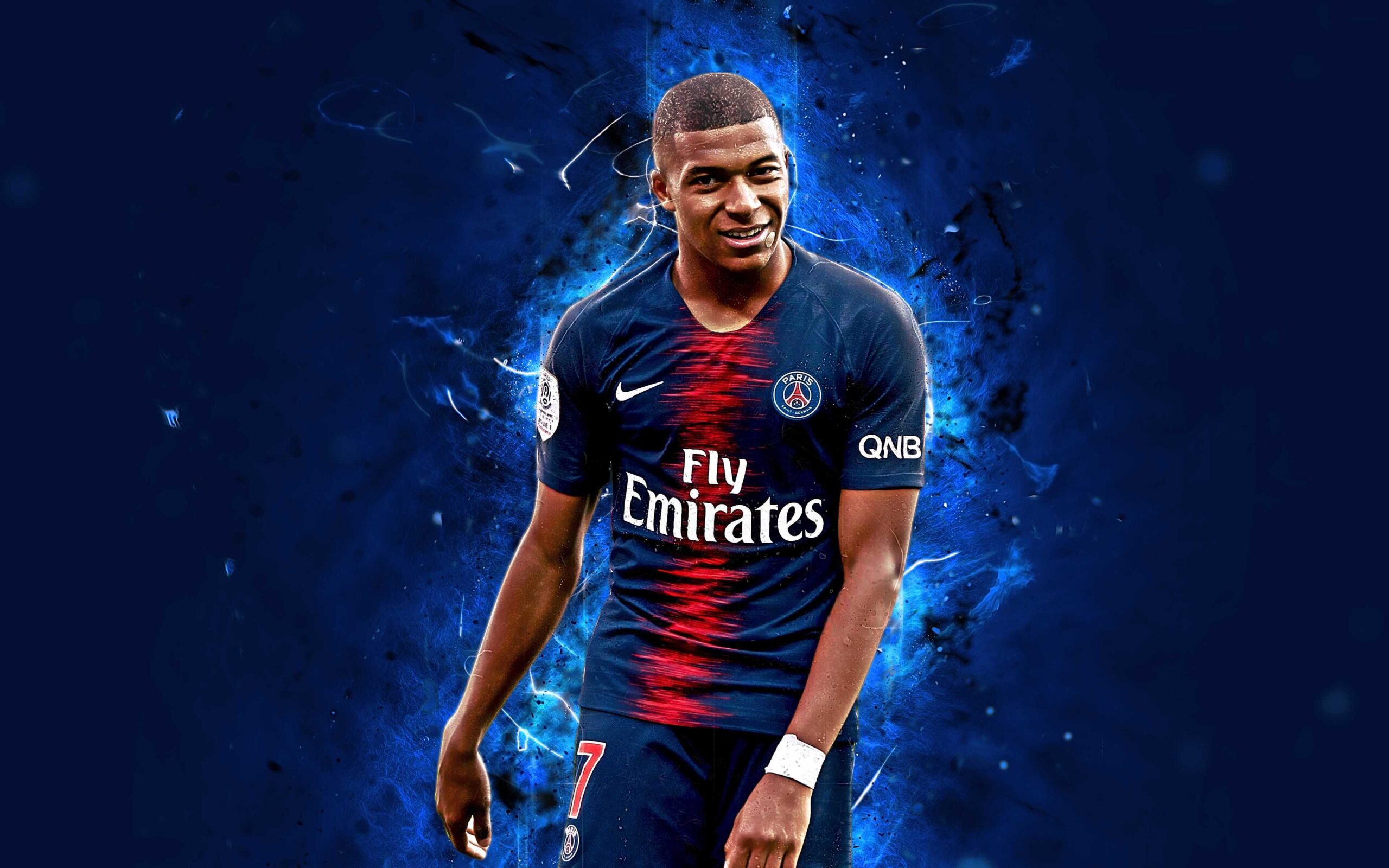 10. Mbappe Blue Hair Wallpaper for iPhone X - wide 2