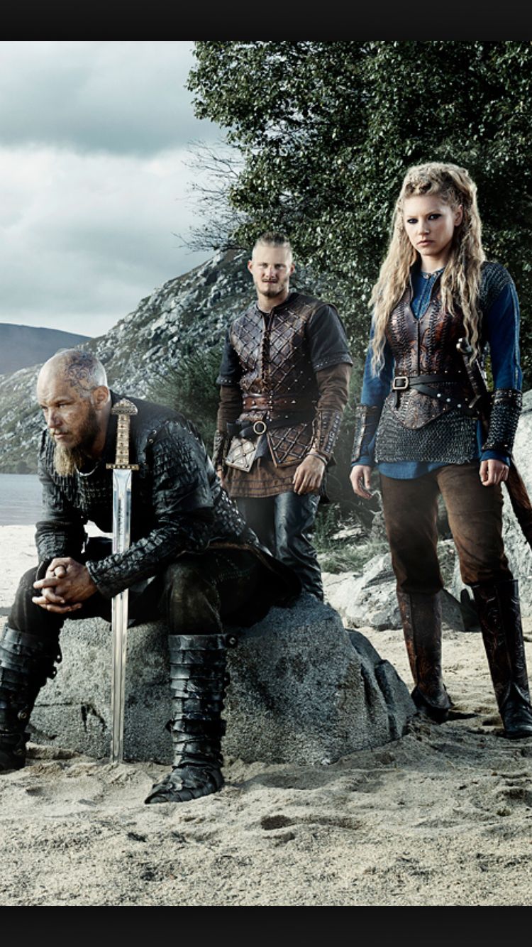 Download Ragnar, Bjorn, And Lagertha In Vikings Wallpaper