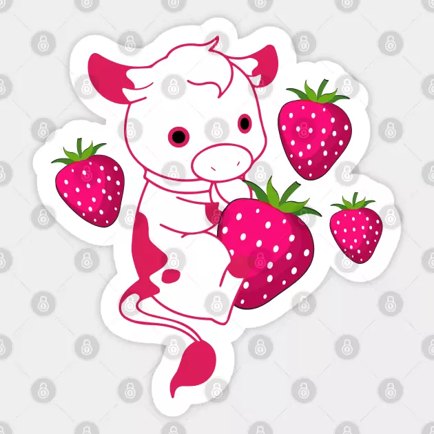 Background Strawberry Cow Wallpaper