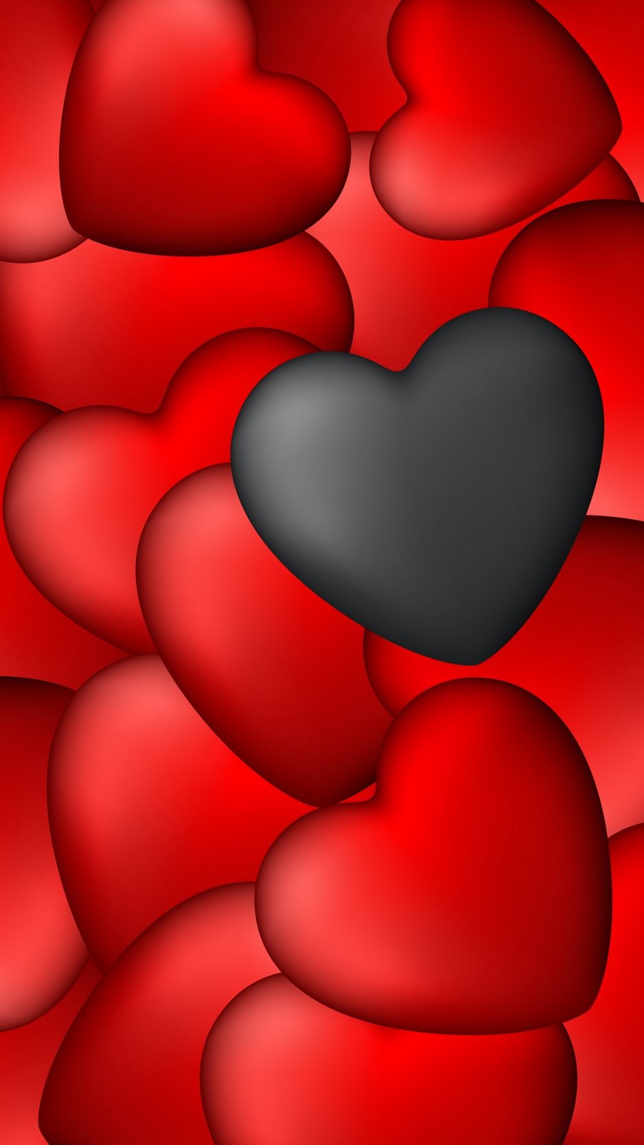 Background Red Heart Wallpaper