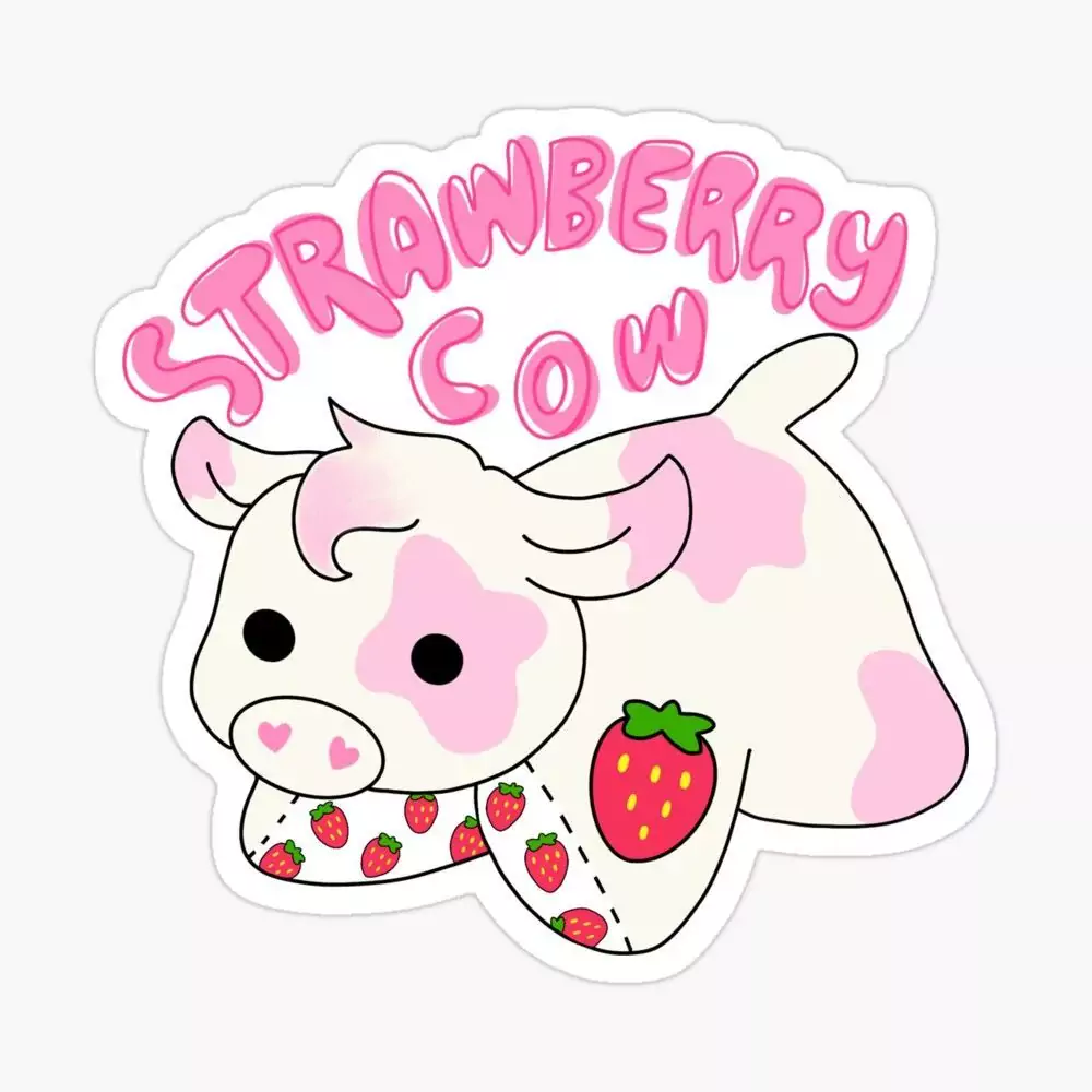 Background Strawberry Cow Wallpaper