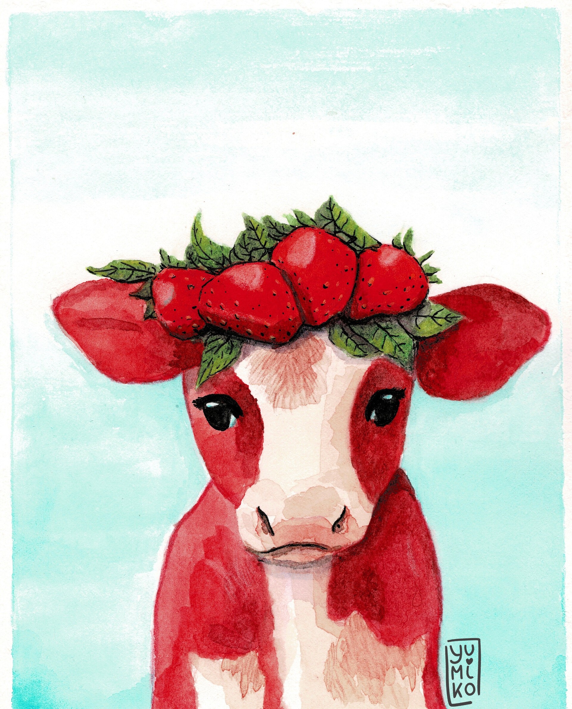 Strawberry Cow Wallpaper