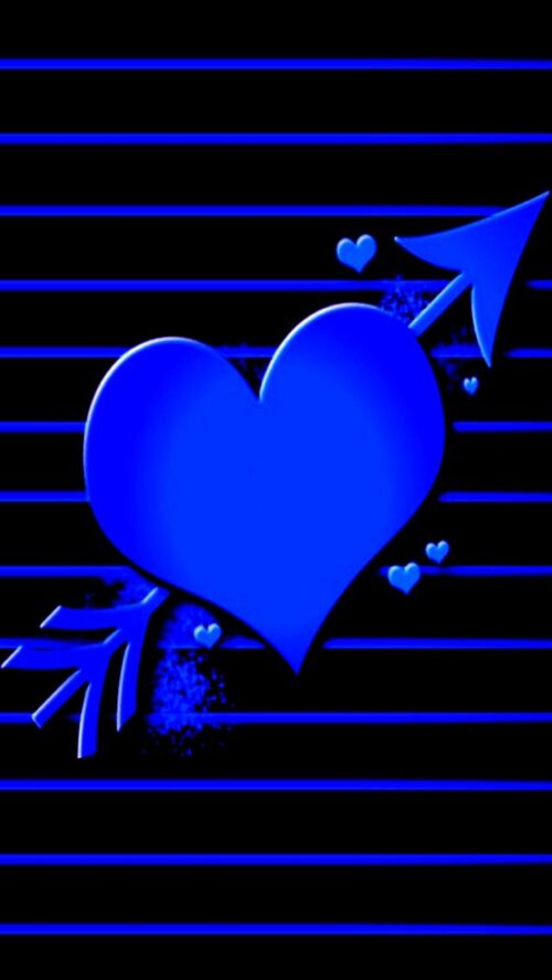 Background Blue Heart Wallpaper