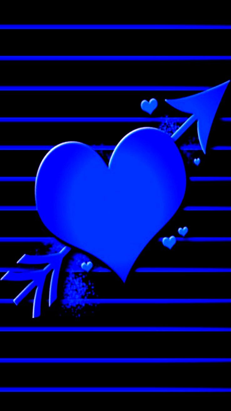 Background Blue Heart Wallpaper