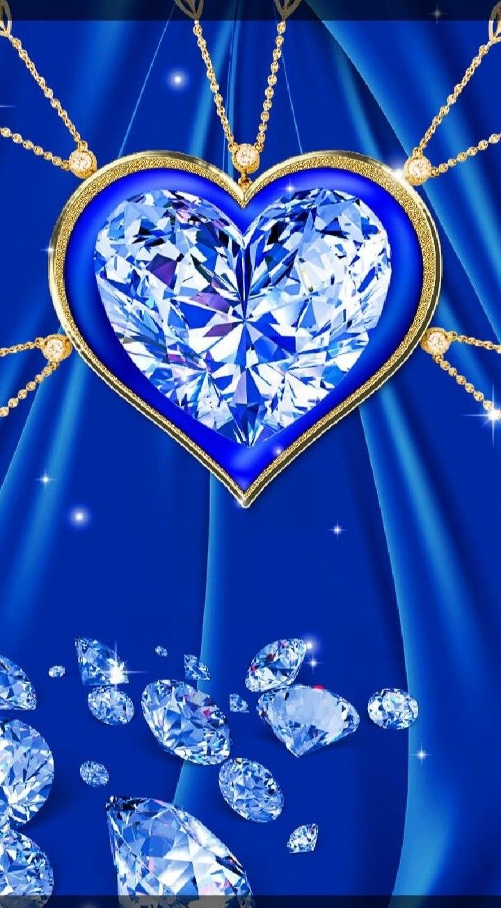 Background Blue Heart Wallpaper