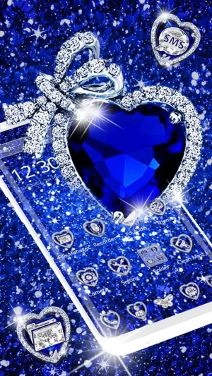 Background Blue Heart Wallpaper