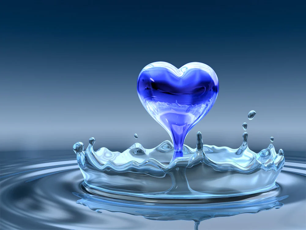 Background Blue Heart Wallpaper