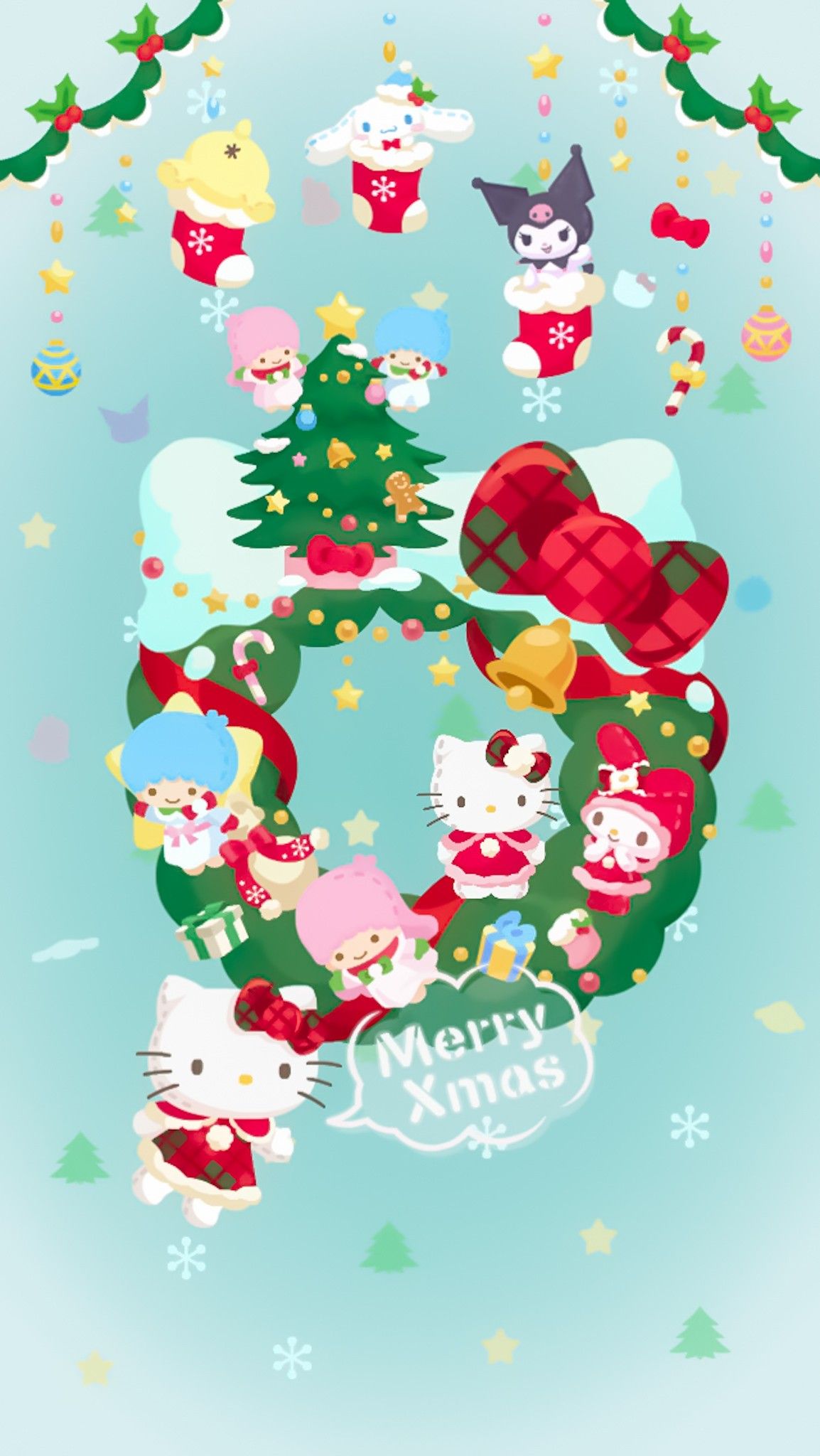 Background Sanrio Christmas Wallpaper