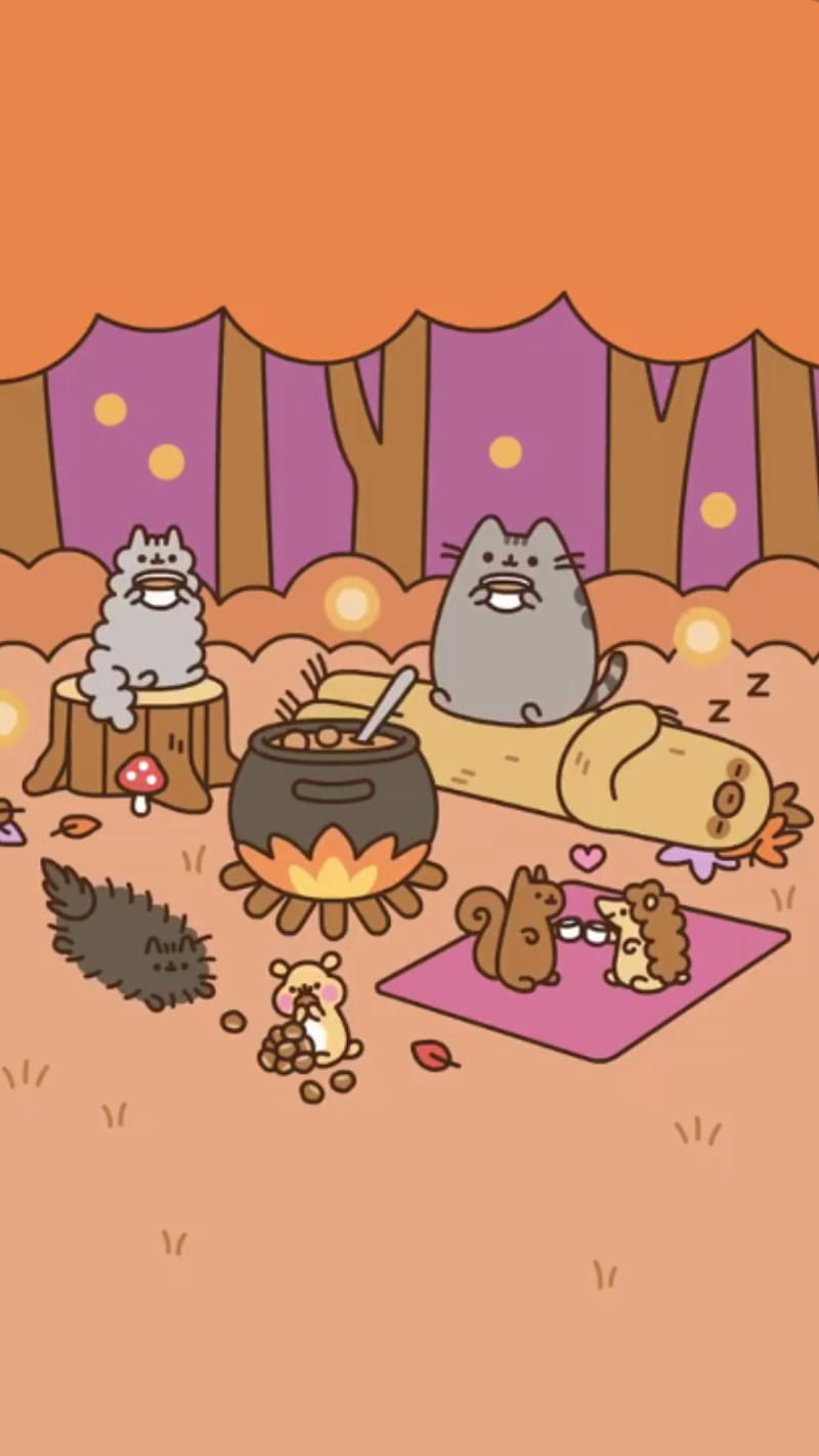 Background Pusheen Wallpaper