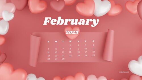 February 2023 Calendar Desktop Wallpaper