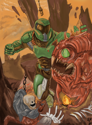 Background Doom Slayer Wallpaper