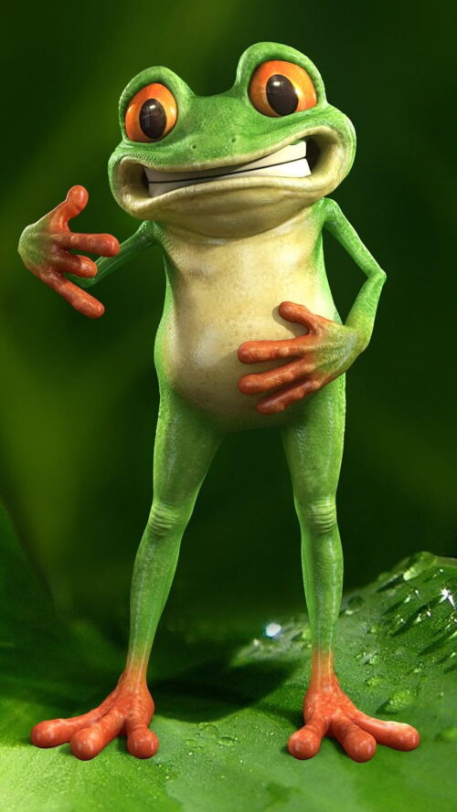 Background Cute Frog Wallpaper