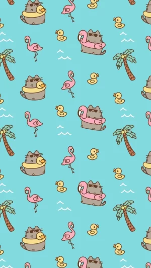 Background Pusheen Wallpaper