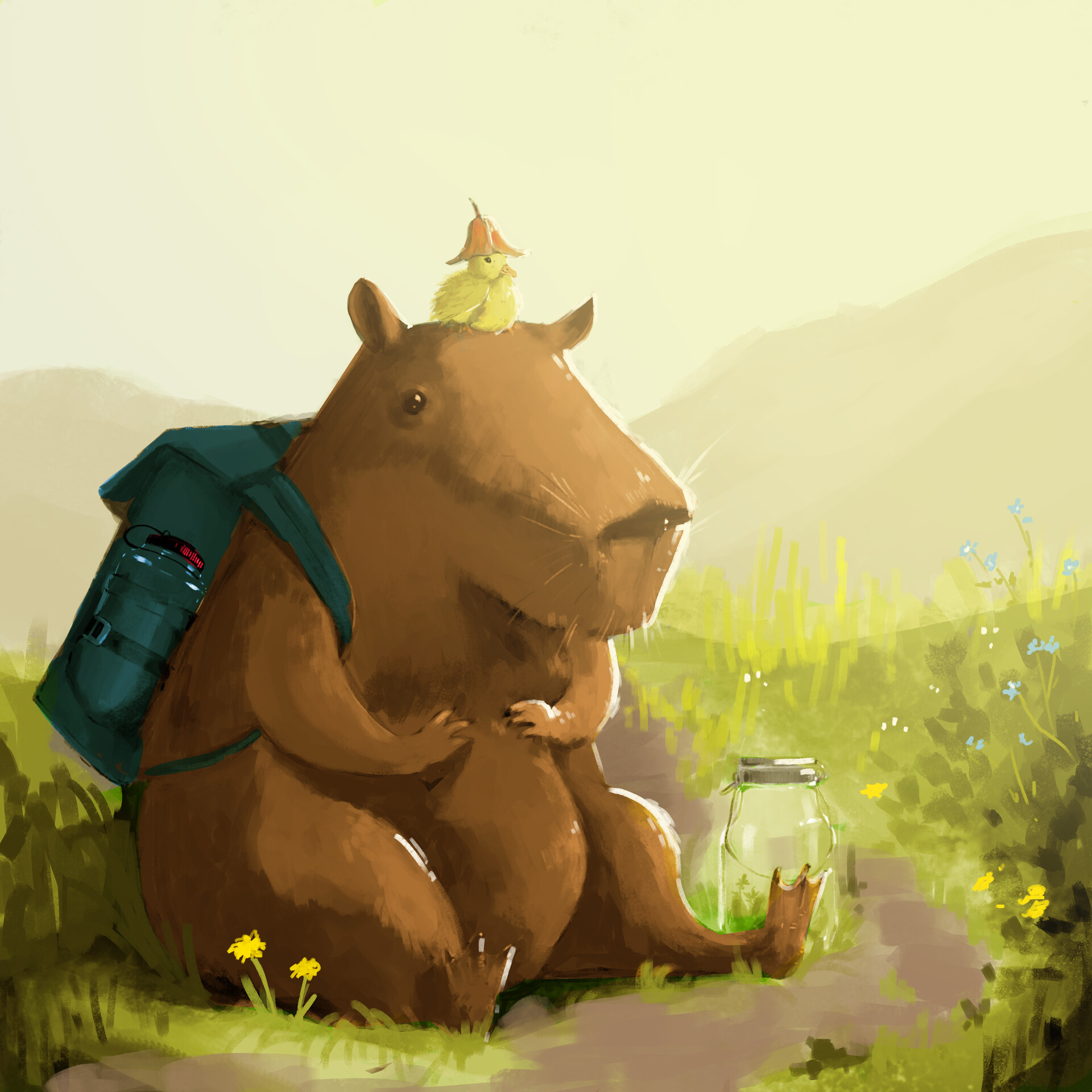 Background Capybara Wallpaper