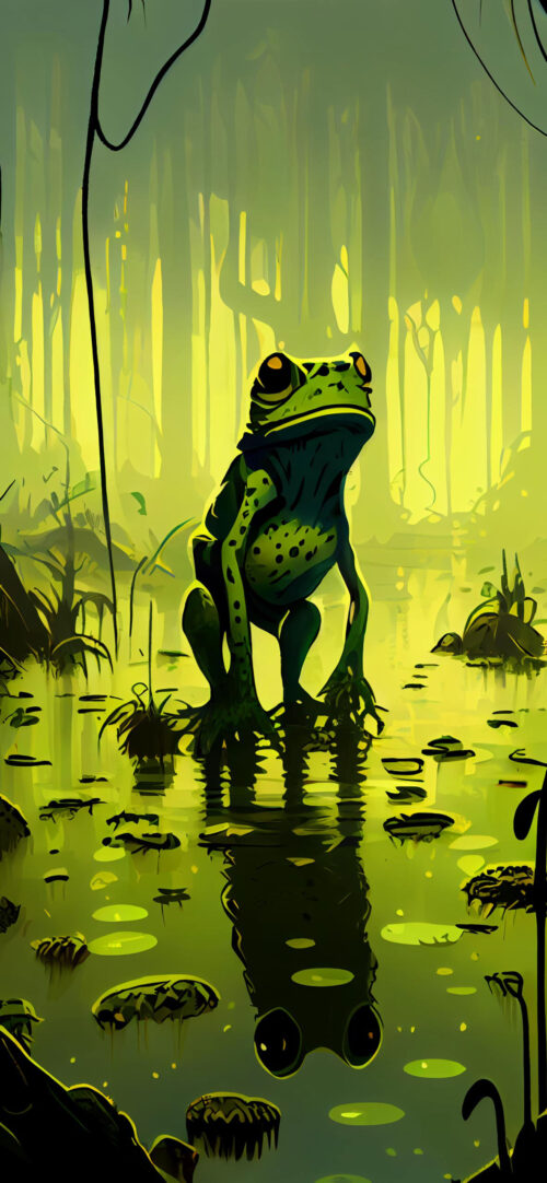 Background Cute Frog Wallpaper