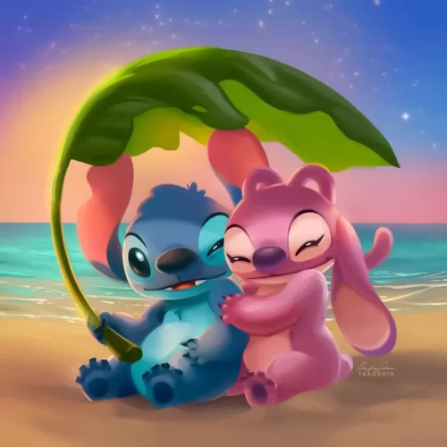 Stitch And Angel Wallpaper