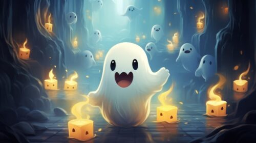 Cute Ghost Desktop Wallpaper