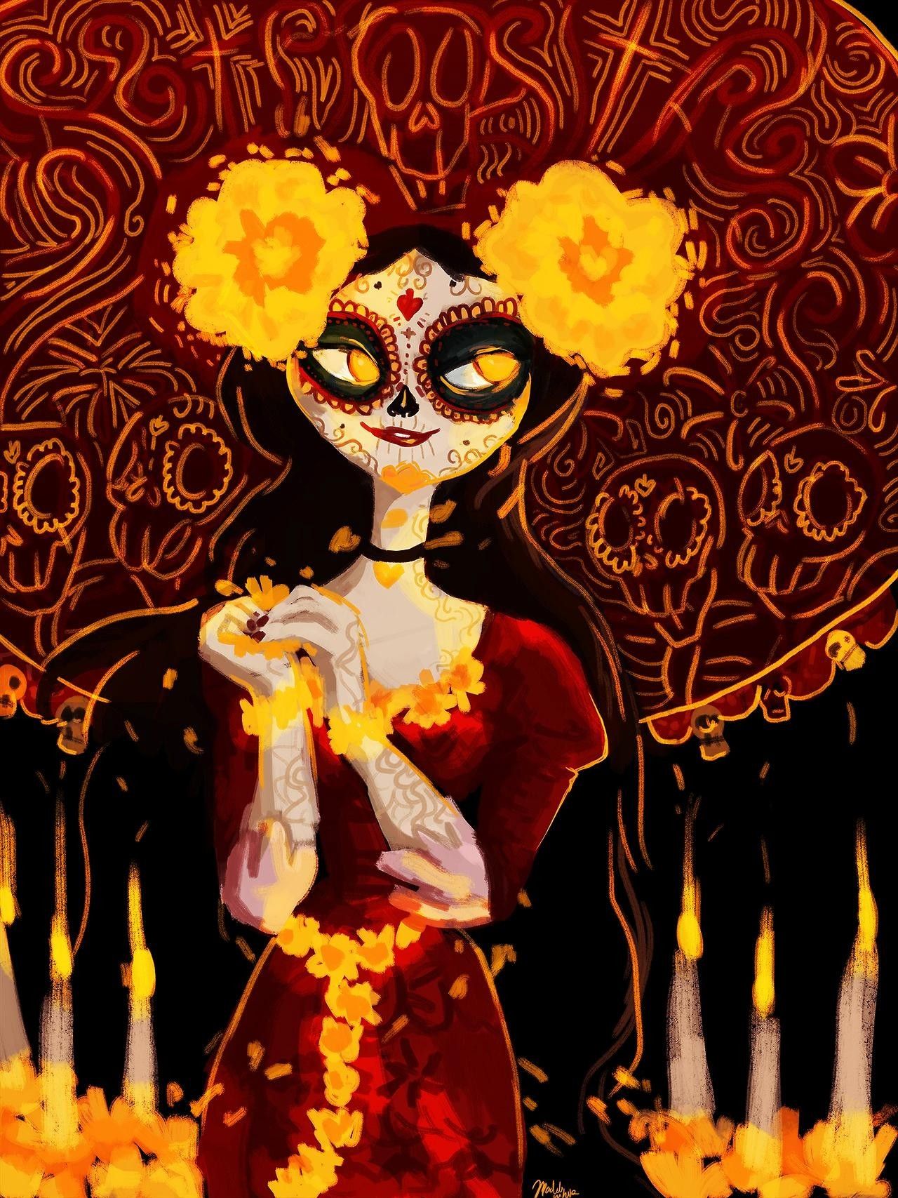 Background Day Of The Dead Wallpaper