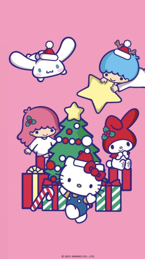 Background Christmas Sanrio Wallpaper