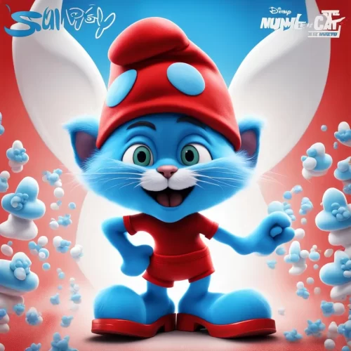 Background Smurf Cat Wallpaper