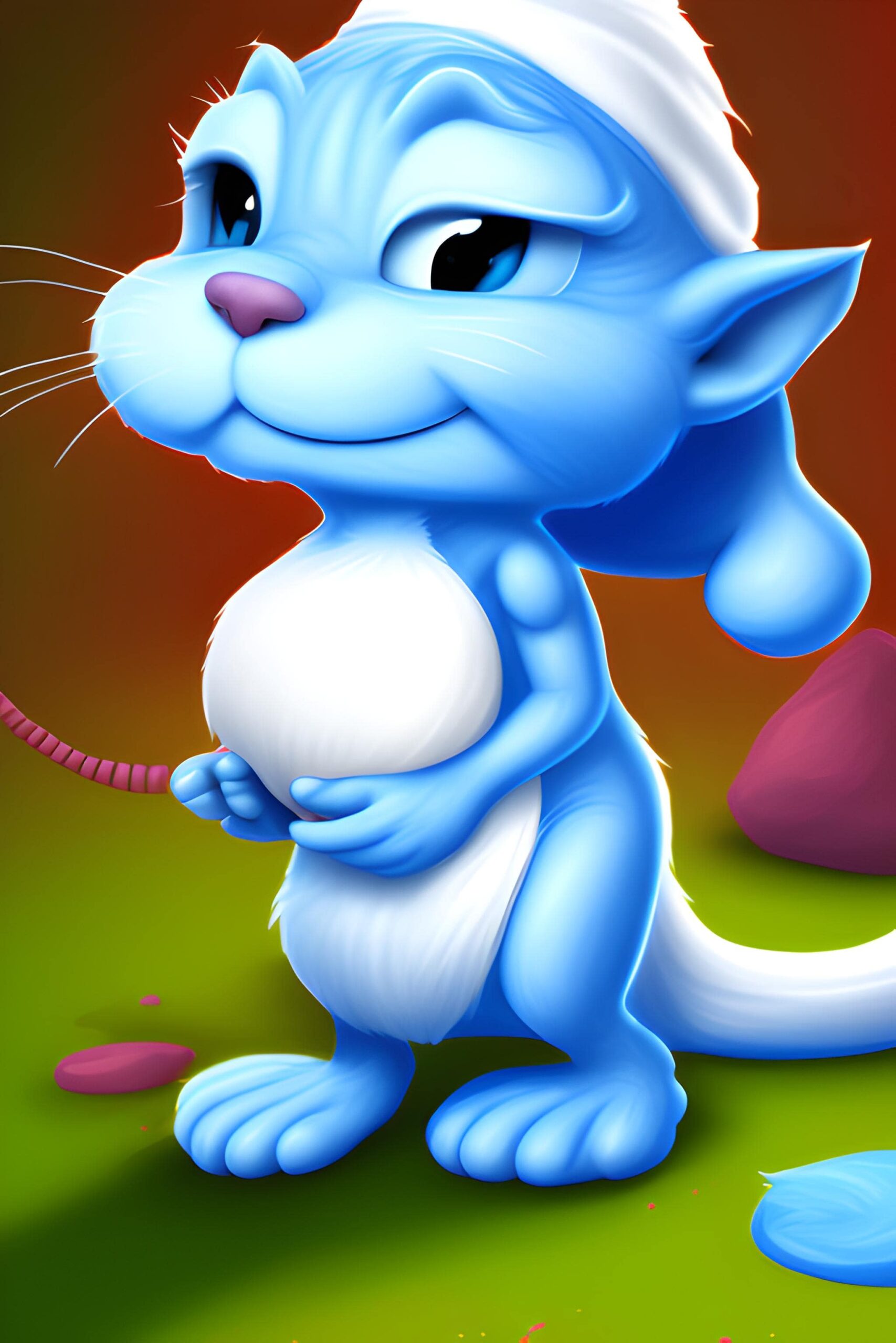 Background Smurf Cat Wallpaper