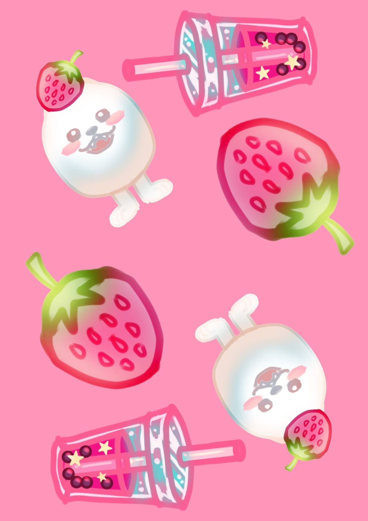 Strawberry Background Wallpaper