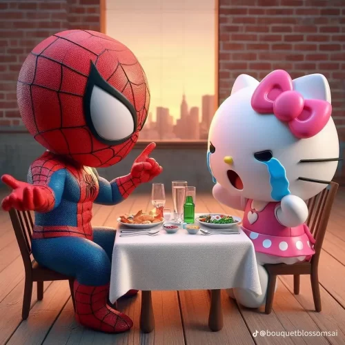 Hello Kitty And Spiderman Wallpaper