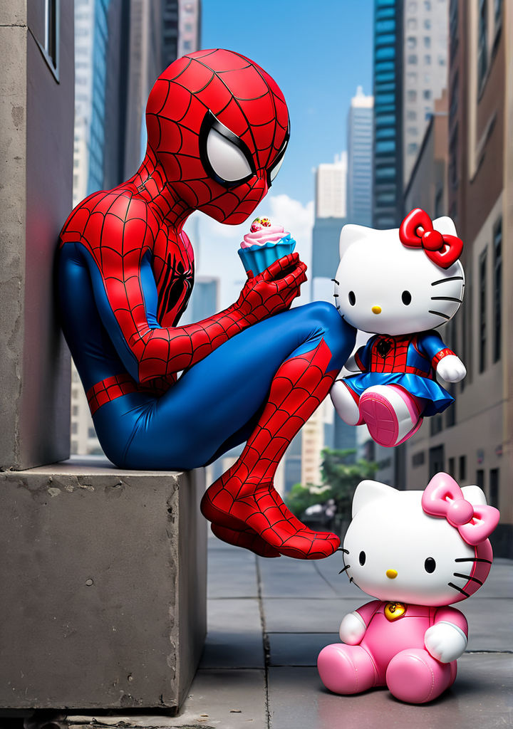 Hello Kitty And Spiderman Wallpaper