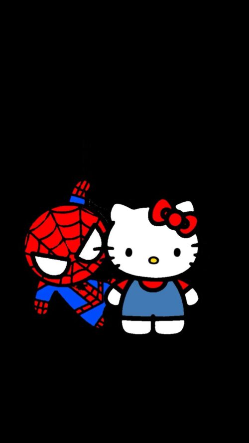 Hello Kitty And Spiderman Wallpaper