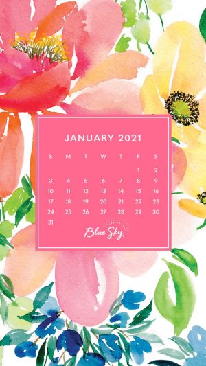 HD January 2021 Calendar Wallpaper